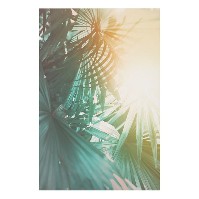 Tavlor landskap Tropical Plants Palm Trees At Sunset