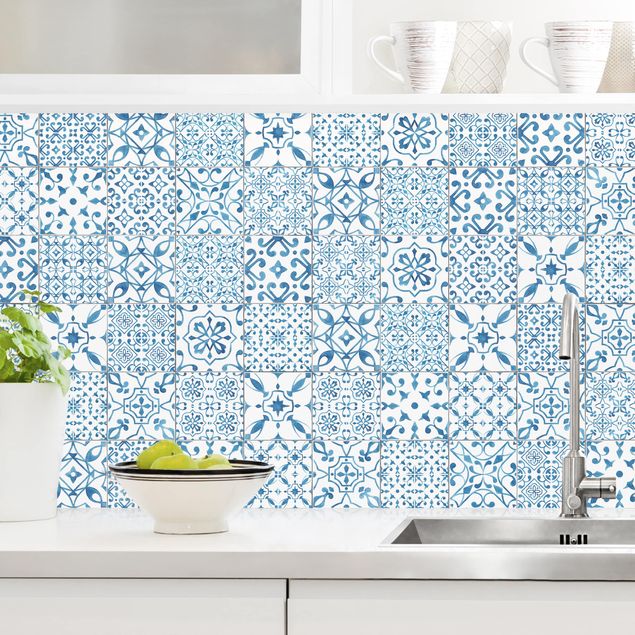 Kök dekoration Patterned Tiles Blue White