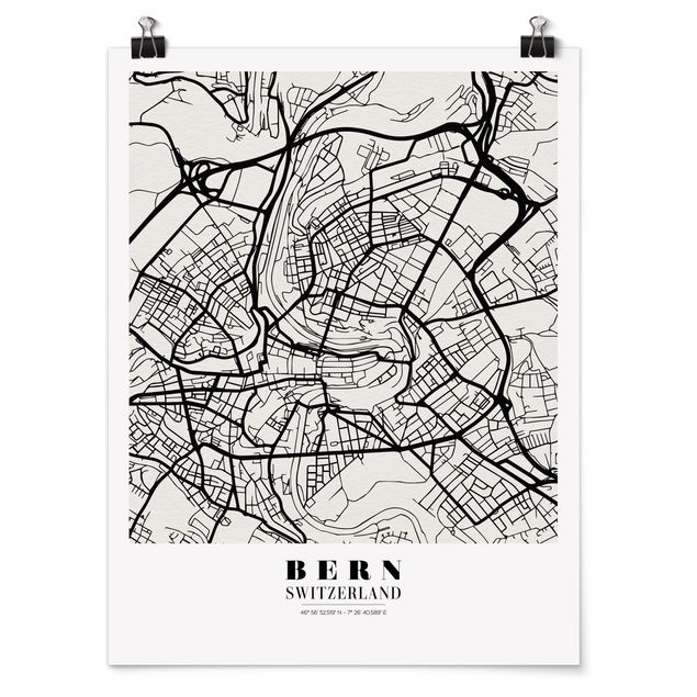 Posters ordspråk Bern City Map - Classical
