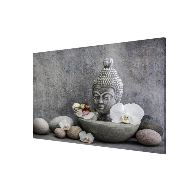 Tavlor konstutskrifter Zen Buddha, Orchid And Stone