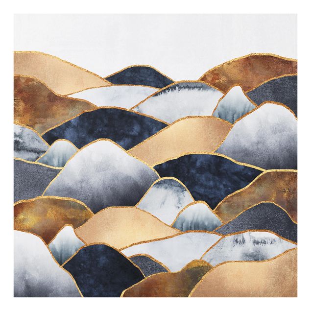 glasskivor kök Golden Mountains Watercolor