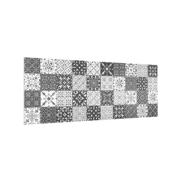 stänkskydd kök glas Tile Pattern Mix Gray White