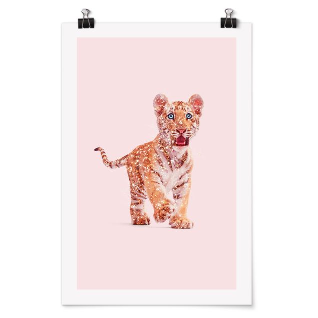 Posters djur Tiger With Glitter