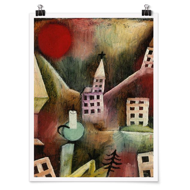 Posters arkitektur och skyline Paul Klee - Destroyed Village