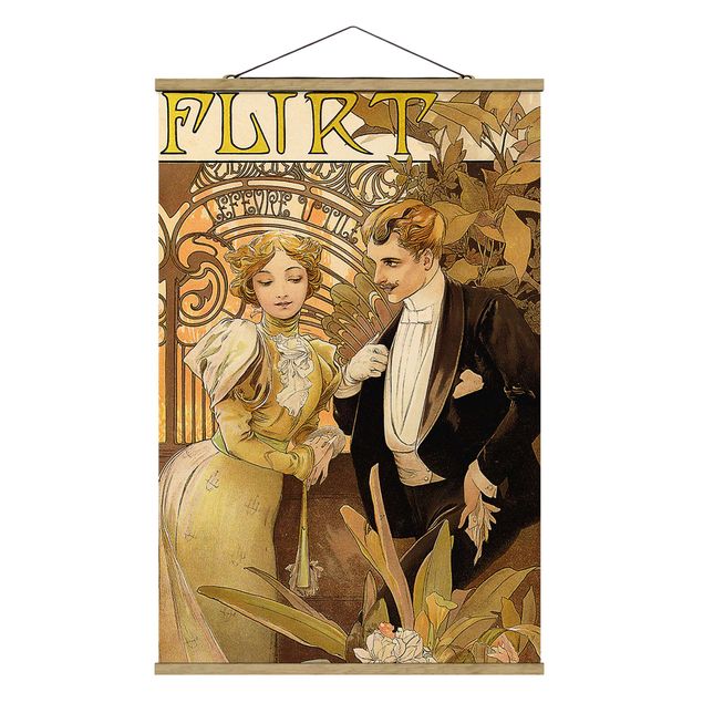 Konststilar Alfons Mucha - Advertising Poster For Flirt Biscuits