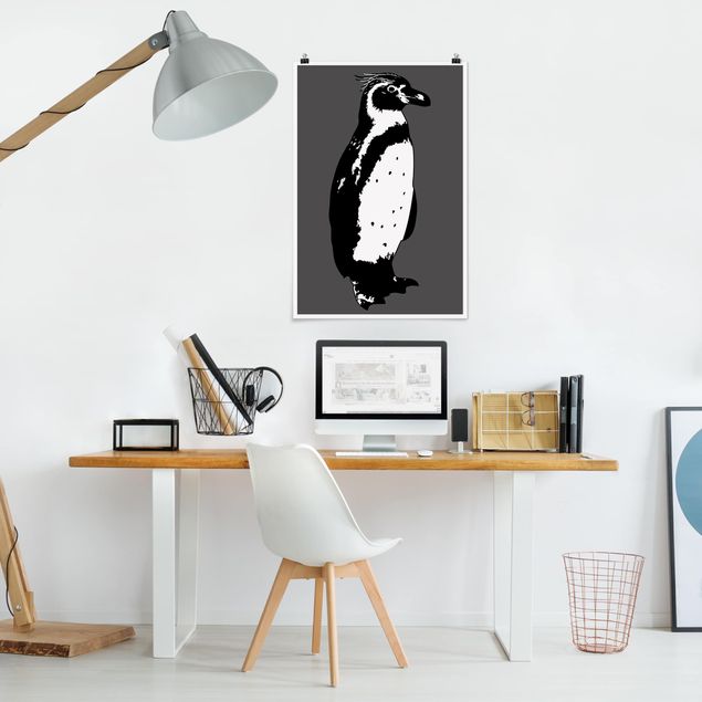 Posters svart och vitt No.TA5 Penguin