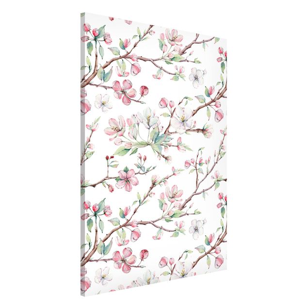 Kök dekoration Watercolour Branches Of Apple Blossom In Light Pink And White