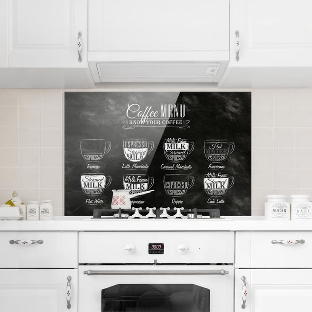 glasskiva kök Coffees chalkboard