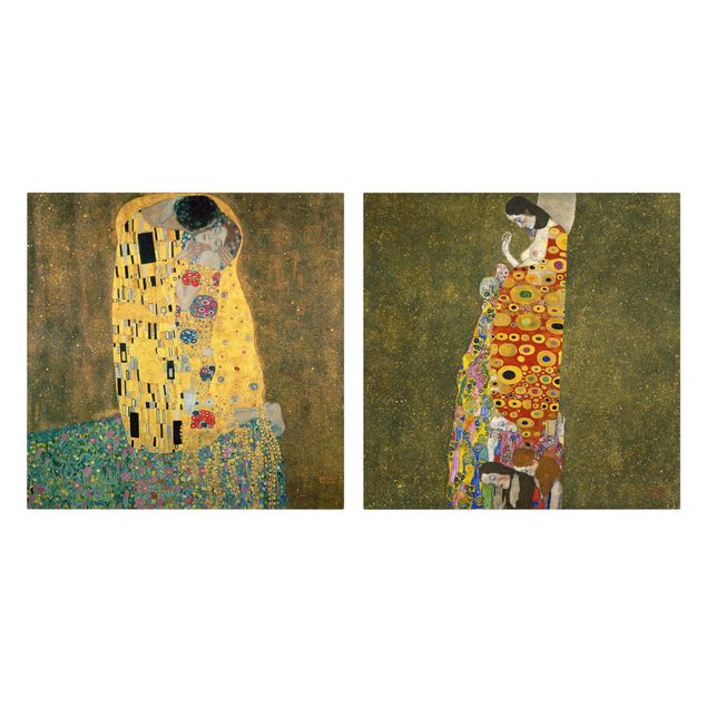 Canvastavlor konstutskrifter Gustav Klimt - Kiss And Hope