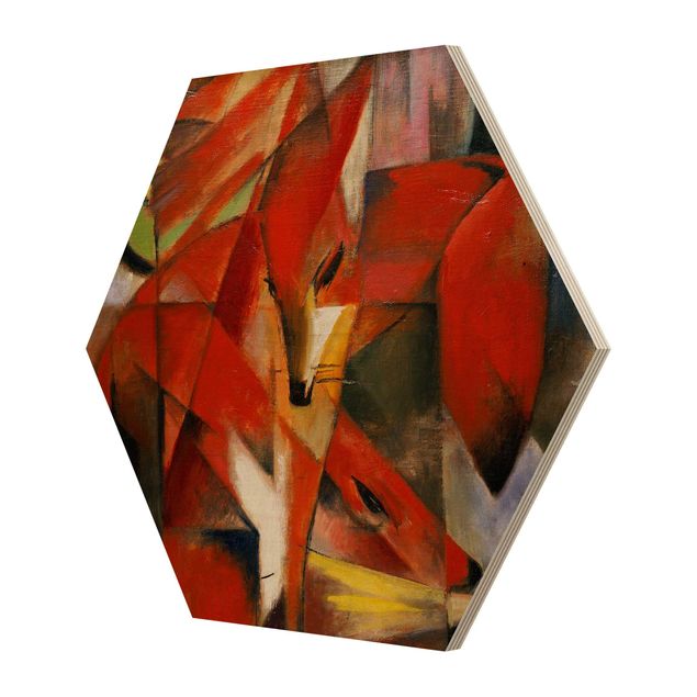 Hexagonala tavlor Franz Marc - Foxes