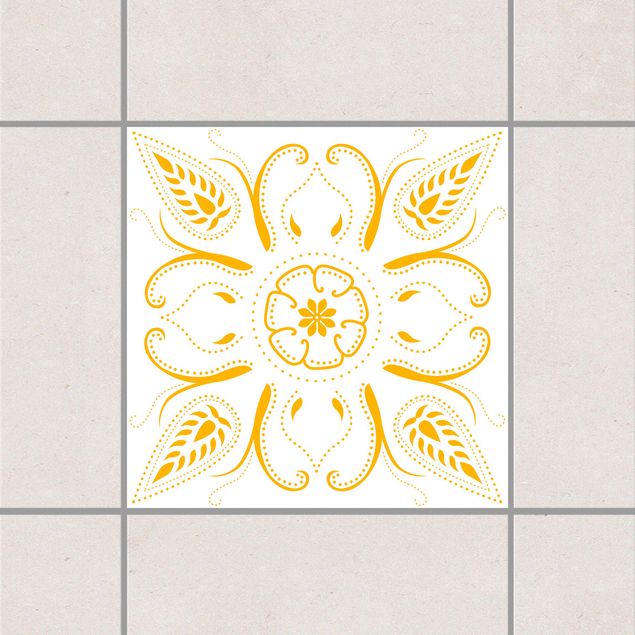 Kakel klistermärken mönster Bandana White Melon Yellow