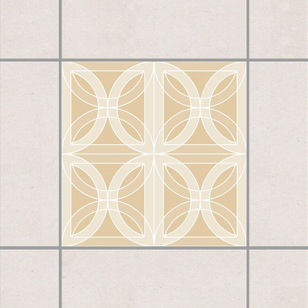Kök dekoration Circular Tile Design Light Brown