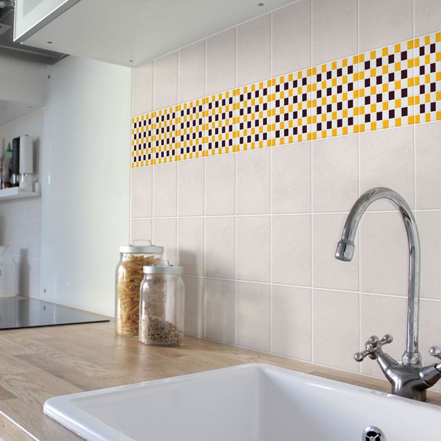 Kakel klistermärken mosaik Mosaic Tiles Aubergine Melon Yellow