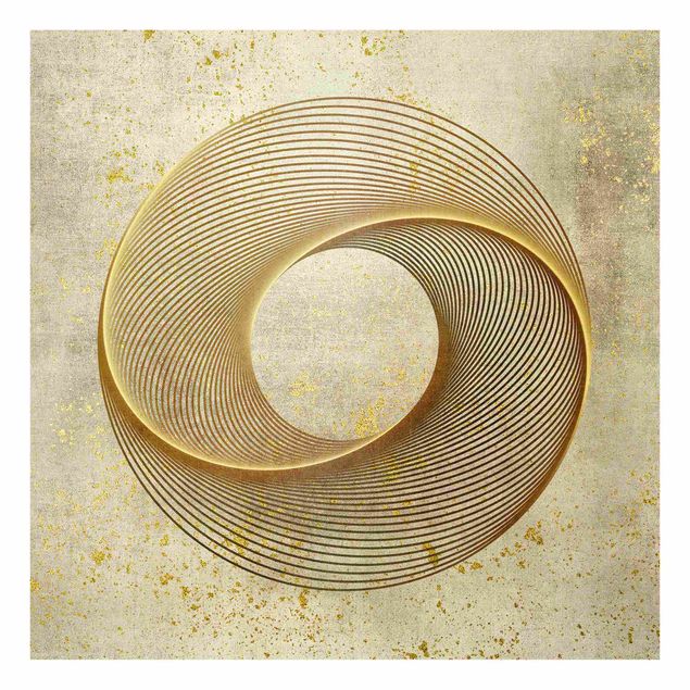 glasskivor kök Line Art Circling Spirale Gold