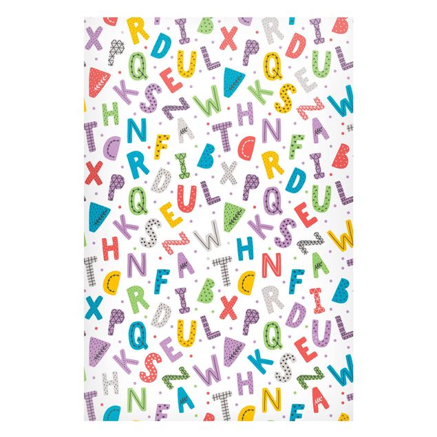 Tavlor brev Alphabet With Hearts And Dots In Colourful