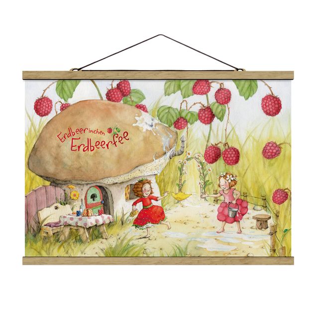 Tavlor älvor Little Strawberry Strawberry Fairy - Under The Raspberry Bush