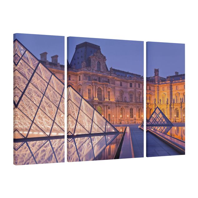 Canvastavlor Arkitektur och Skyline Louvre Paris At Night