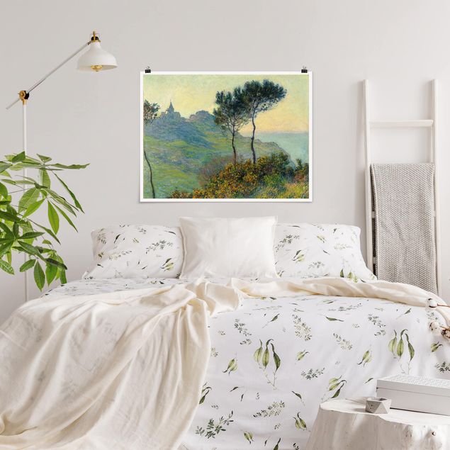 Konstutskrifter Claude Monet - The Church Of Varengeville At Evening Sun