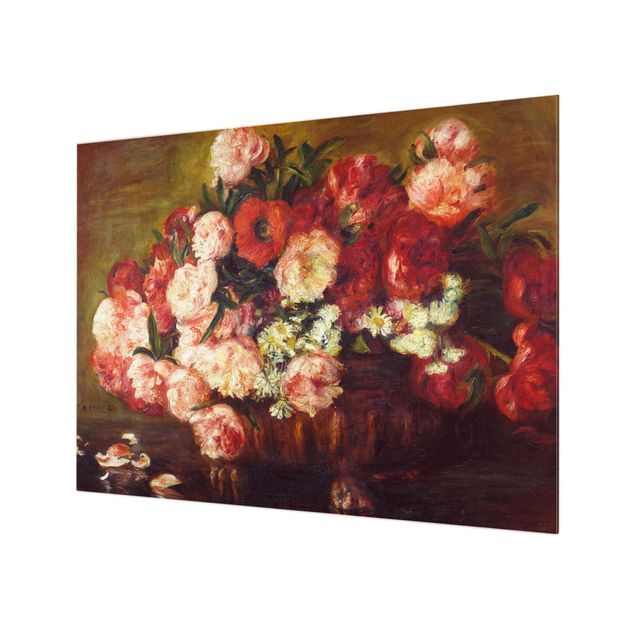 Stänkskydd kök glas blommor  Auguste Renoir - Still Life With Peonies