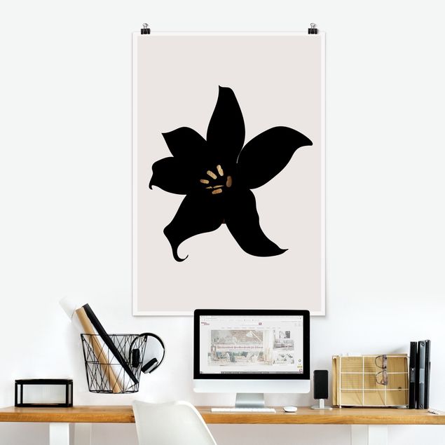 Tavlor orkidéer Graphical Plant World - Orchid Black And Gold