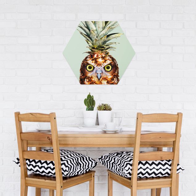 Tavlor konstutskrifter Pineapple With Owl