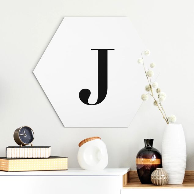 Kök dekoration Letter Serif White J