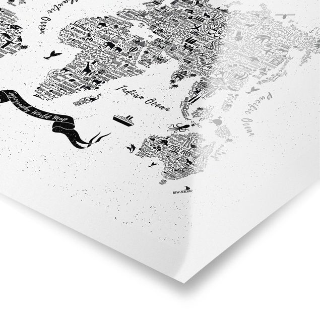 Tavlor Typography World Map White