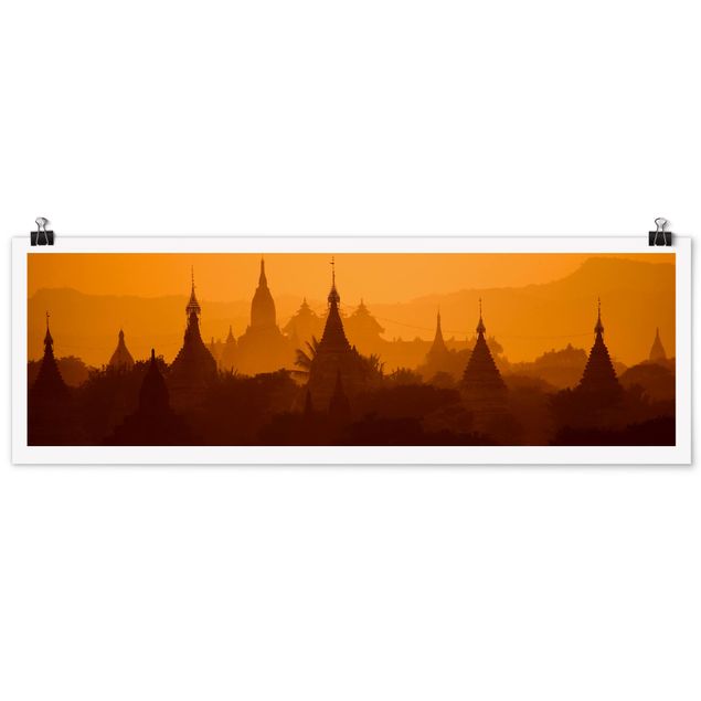 Tavlor arkitektur och skyline Temple City In Myanmar