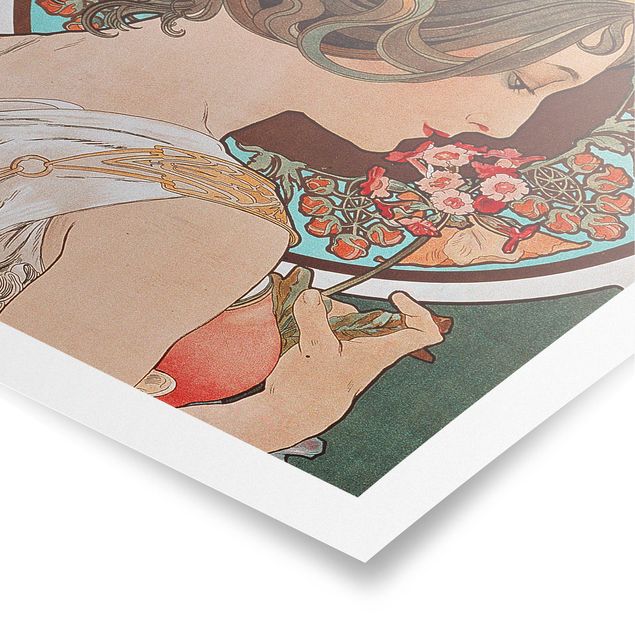 Posters blommor  Alfons Mucha - Primrose