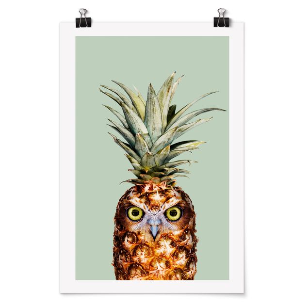 Posters djur Pineapple With Owl
