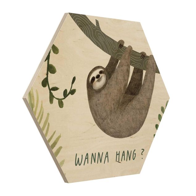 Hexagonala tavlor Sloth Sayings - Hang