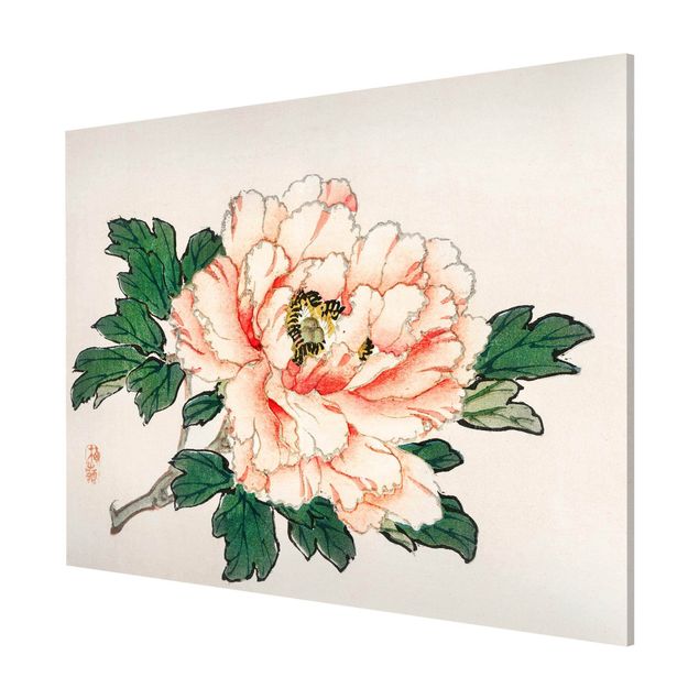 Tavlor blommor Asian Vintage Drawing Pink Chrysanthemum