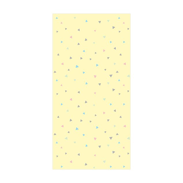 stor matta Colourful Drawn Pastel Triangles On Yellow