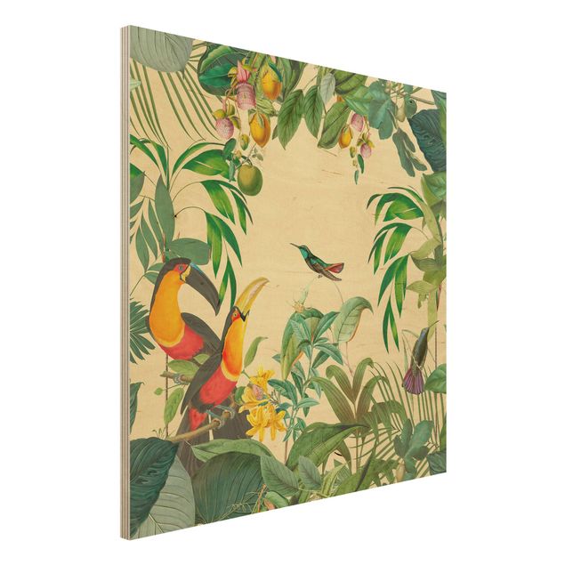 Kök dekoration Vintage Collage - Birds In The Jungle