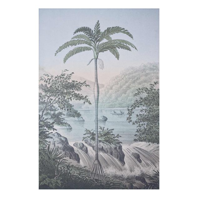 Tavlor landskap Vintage Illustration - Landscape With Palm Tree