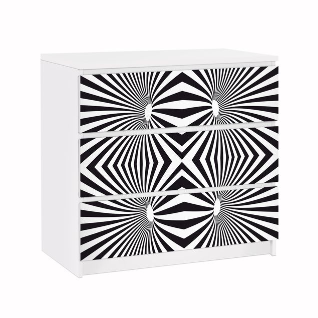 Kök dekoration Psychedelic Black And White pattern