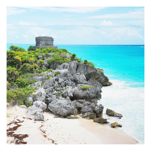 Glastavlor karibien Caribbean Coast Tulum Ruins