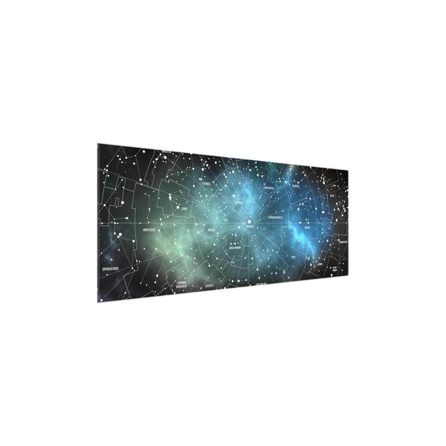 Glastavlor världskartor Stellar Constellation Map Galactic Nebula