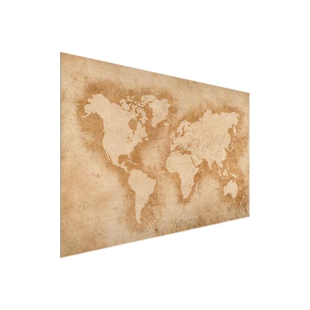 Glastavlor världskartor Antique World Map