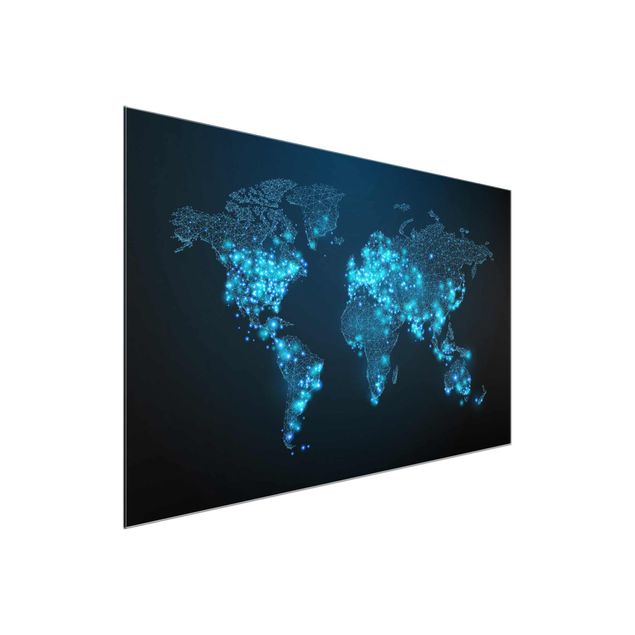 Glastavlor världskartor Connected World World Map