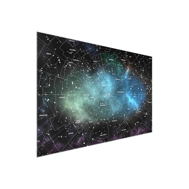 Glastavlor världskartor Stellar Constellation Map Galactic Nebula