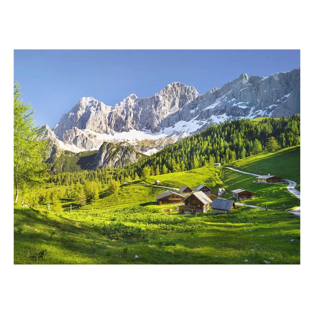Glastavlor landskap Styria Alpine Meadow