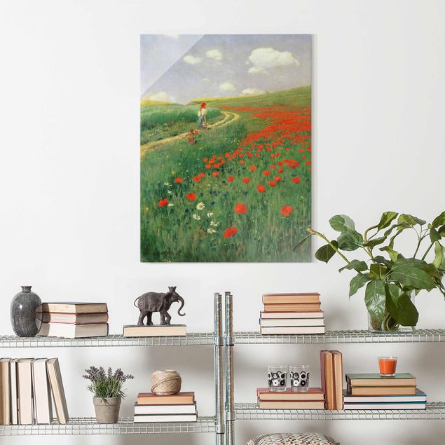 Glastavlor vallmor Pál Szinyei-Merse - Summer Landscape With A Blossoming Poppy