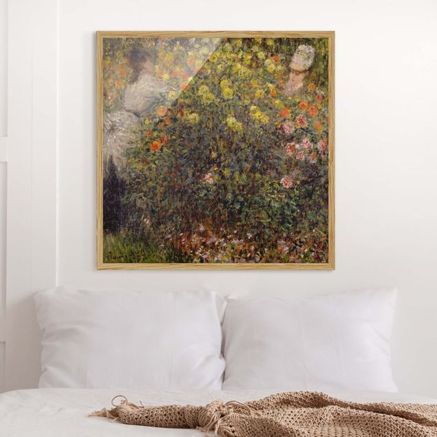 Konststilar Impressionism Claude Monet - Two Ladies in the Flower Garden