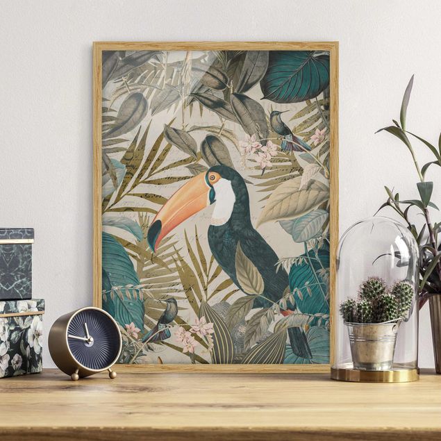 Kök dekoration Vintage Collage - Toucan In The Jungle