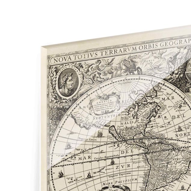 Tavlor retro Vintage World Map Antique Illustration