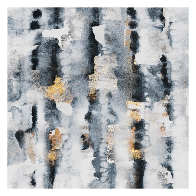 Tavlor Elisabeth Fredriksson Abstract Watercolour With Gold