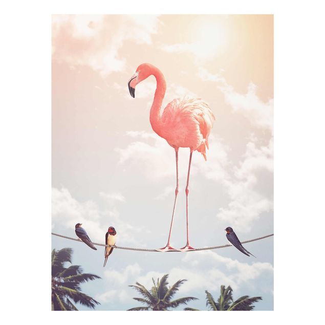 Tavlor blommor Sky With Flamingo