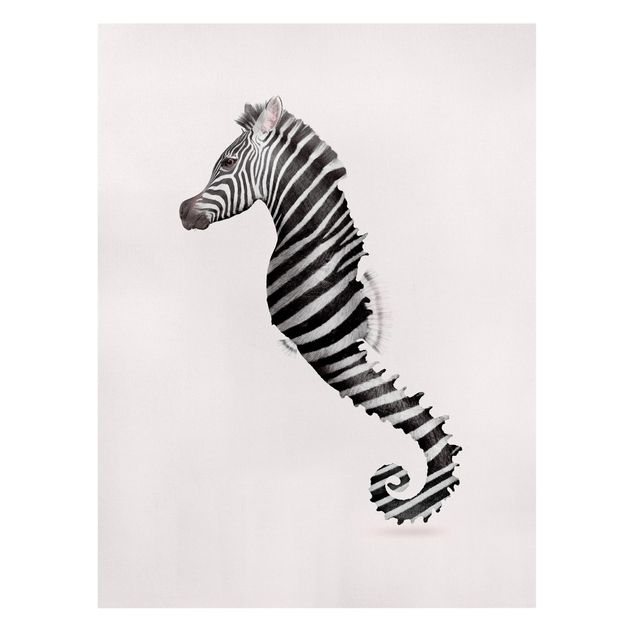 Tavlor hästar Seahorse With Zebra Stripes