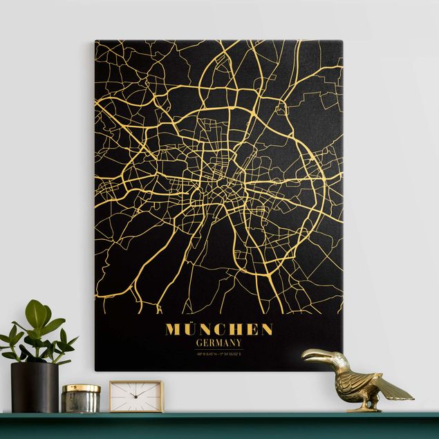 Kök dekoration Munich City Map - Classic Black